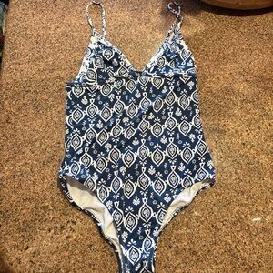 RHYTHM Indiana Bralette One Piece Navy Swimsuit Size‎ Large NWT